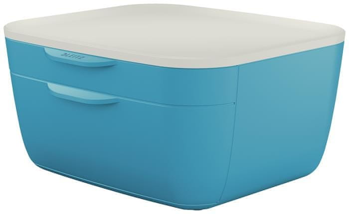 LEITZ Zásuvkový box "Cosy", pokojná modrá, plastový, 2 zásuvky, 53570061